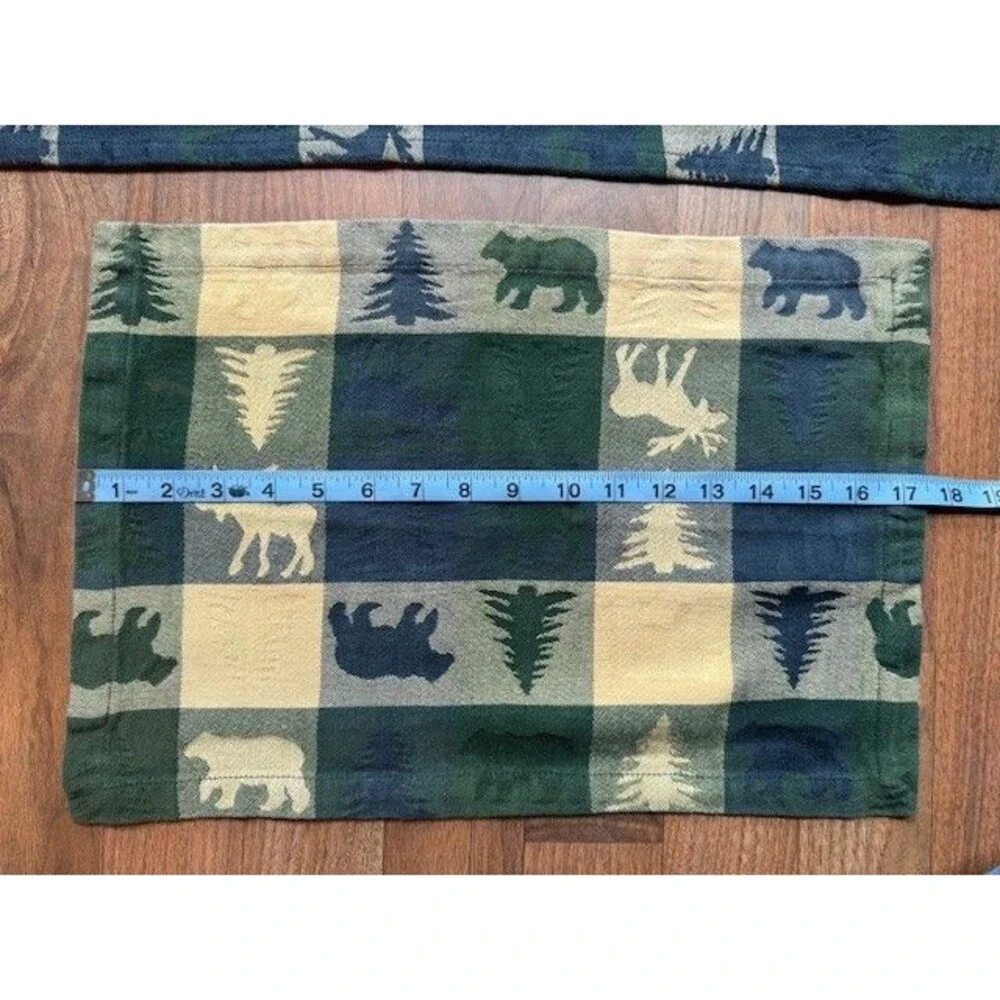 Set - 2 Park Designs Cotton Woodland Placemats &Table Runner Moose Bear Patterns